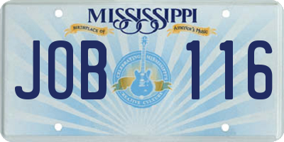 MS license plate JOB116