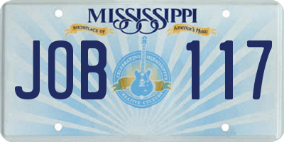 MS license plate JOB117