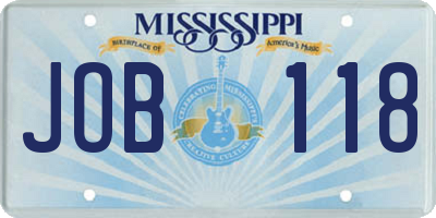 MS license plate JOB118