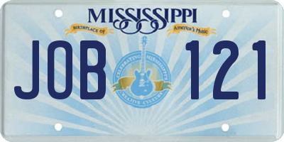 MS license plate JOB121