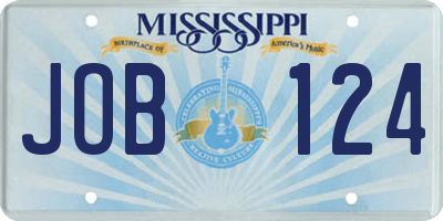 MS license plate JOB124