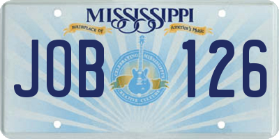 MS license plate JOB126