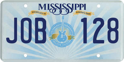 MS license plate JOB128