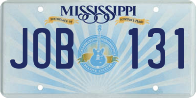 MS license plate JOB131