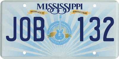 MS license plate JOB132