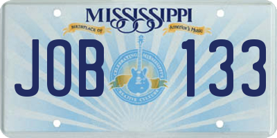 MS license plate JOB133