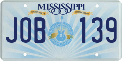 MS license plate JOB139