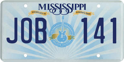 MS license plate JOB141