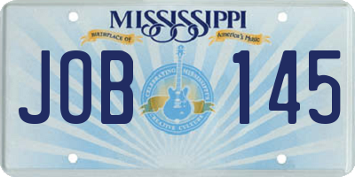 MS license plate JOB145
