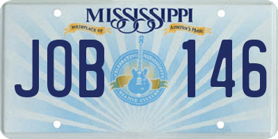 MS license plate JOB146