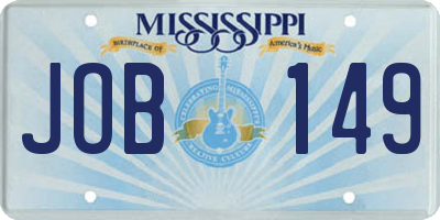 MS license plate JOB149