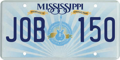 MS license plate JOB150