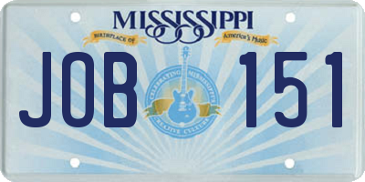MS license plate JOB151