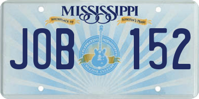 MS license plate JOB152