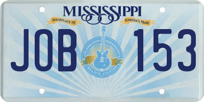 MS license plate JOB153