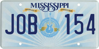 MS license plate JOB154