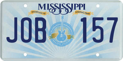 MS license plate JOB157
