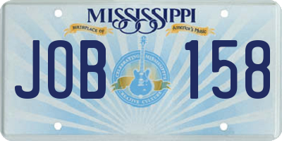 MS license plate JOB158