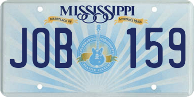 MS license plate JOB159