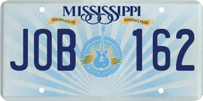 MS license plate JOB162