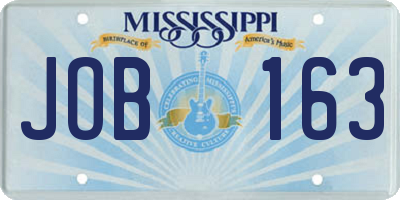 MS license plate JOB163