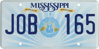 MS license plate JOB165