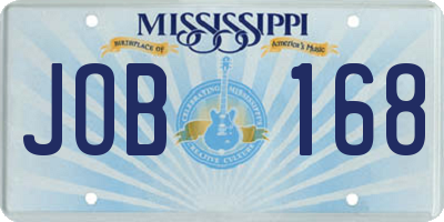 MS license plate JOB168