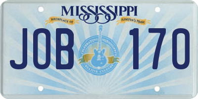 MS license plate JOB170