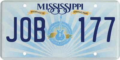 MS license plate JOB177