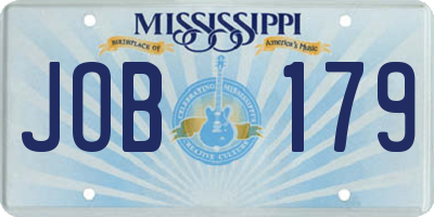 MS license plate JOB179