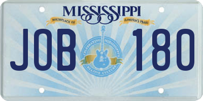 MS license plate JOB180
