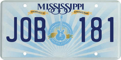 MS license plate JOB181
