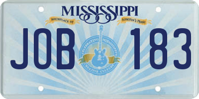 MS license plate JOB183