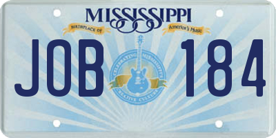 MS license plate JOB184