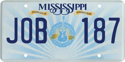 MS license plate JOB187