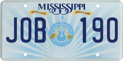 MS license plate JOB190