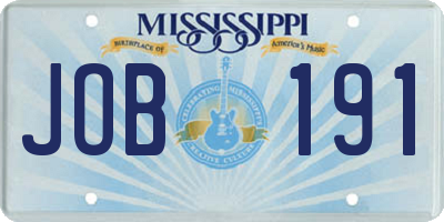 MS license plate JOB191