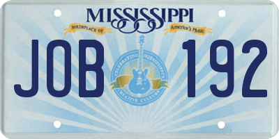 MS license plate JOB192