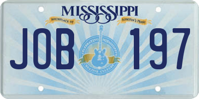 MS license plate JOB197