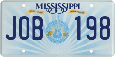 MS license plate JOB198