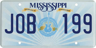 MS license plate JOB199