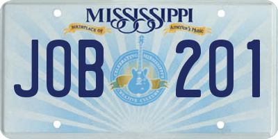 MS license plate JOB201