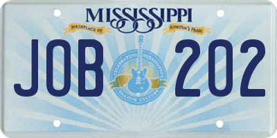 MS license plate JOB202