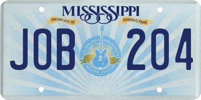 MS license plate JOB204