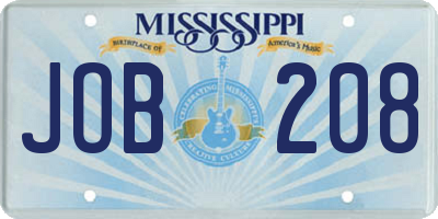 MS license plate JOB208