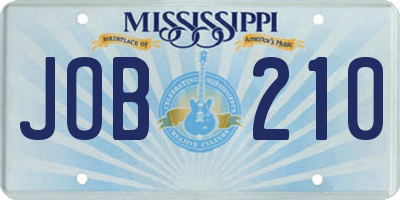 MS license plate JOB210