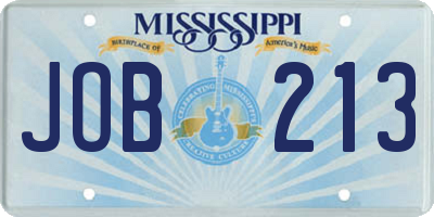 MS license plate JOB213