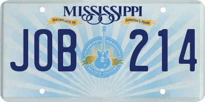 MS license plate JOB214