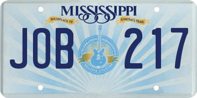 MS license plate JOB217