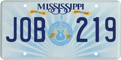 MS license plate JOB219